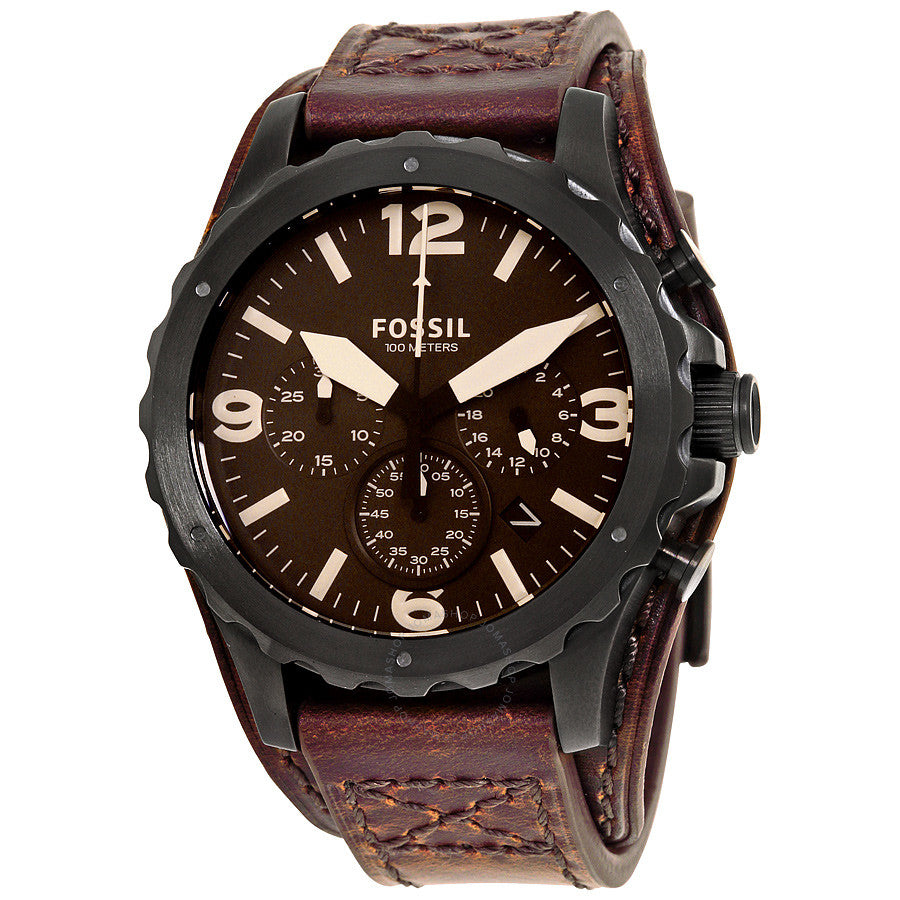 Fossil Nate Chronograph Black Dial Men's Watch JR1511