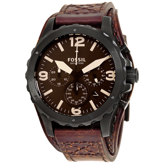 Fossil Nate Chronograph Black Dial Men's Watch JR1511