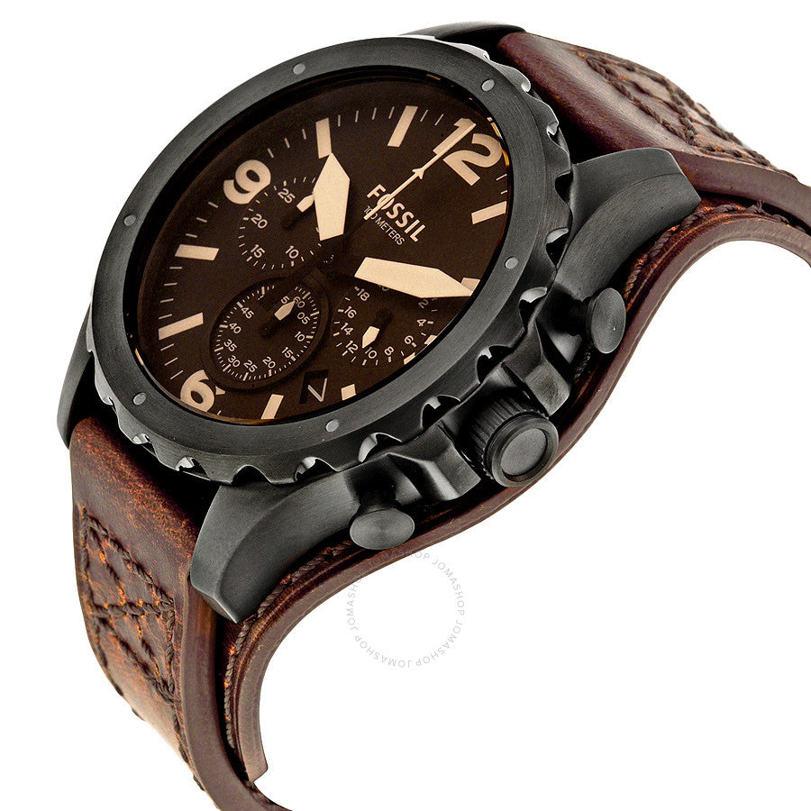 Fossil Nate Chronograph Black Dial Men's Watch JR1511