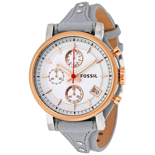 Fossil Original Boyfriend Chronograph White Dial Ladies Watch ES4045