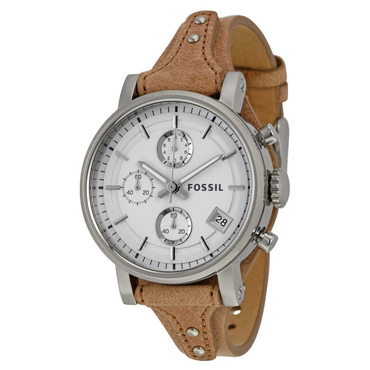 Fossil Original Boyfriend Chronograph White Dial Ladies Watch ES3625 - BigDaddy Watches