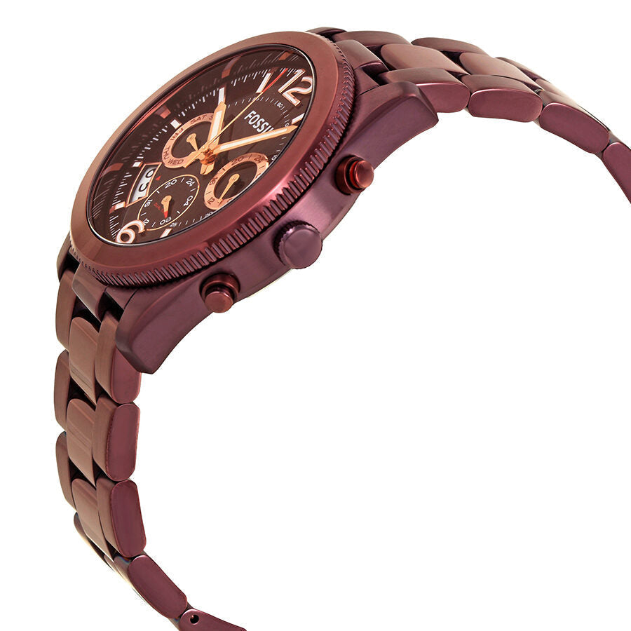 Fossil Perfect Boyfriend GMT Multi-Function Wine Dial Ladies Watch ES4110 - BigDaddy Watches #2