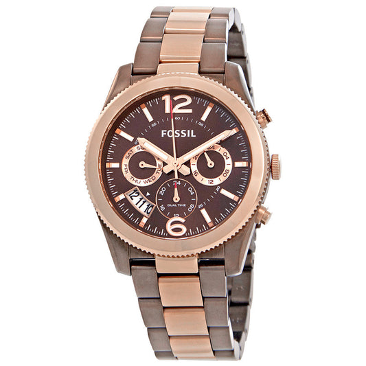 Fossil Perfect Boyfriend Multifunction Brown Rose Ladies Watch ES4284