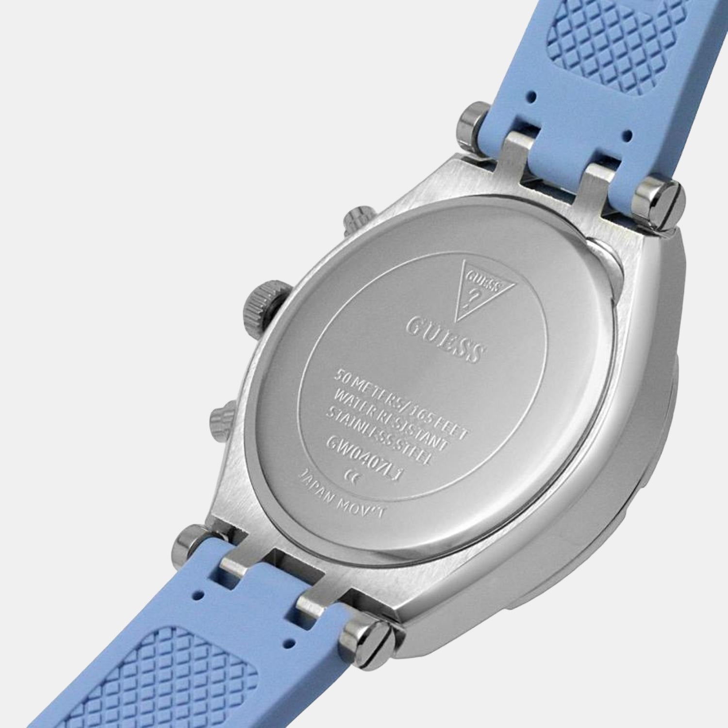 Guess Heiress Blue Silicone Strap Women’s Watch GW0407L1 - Watch
