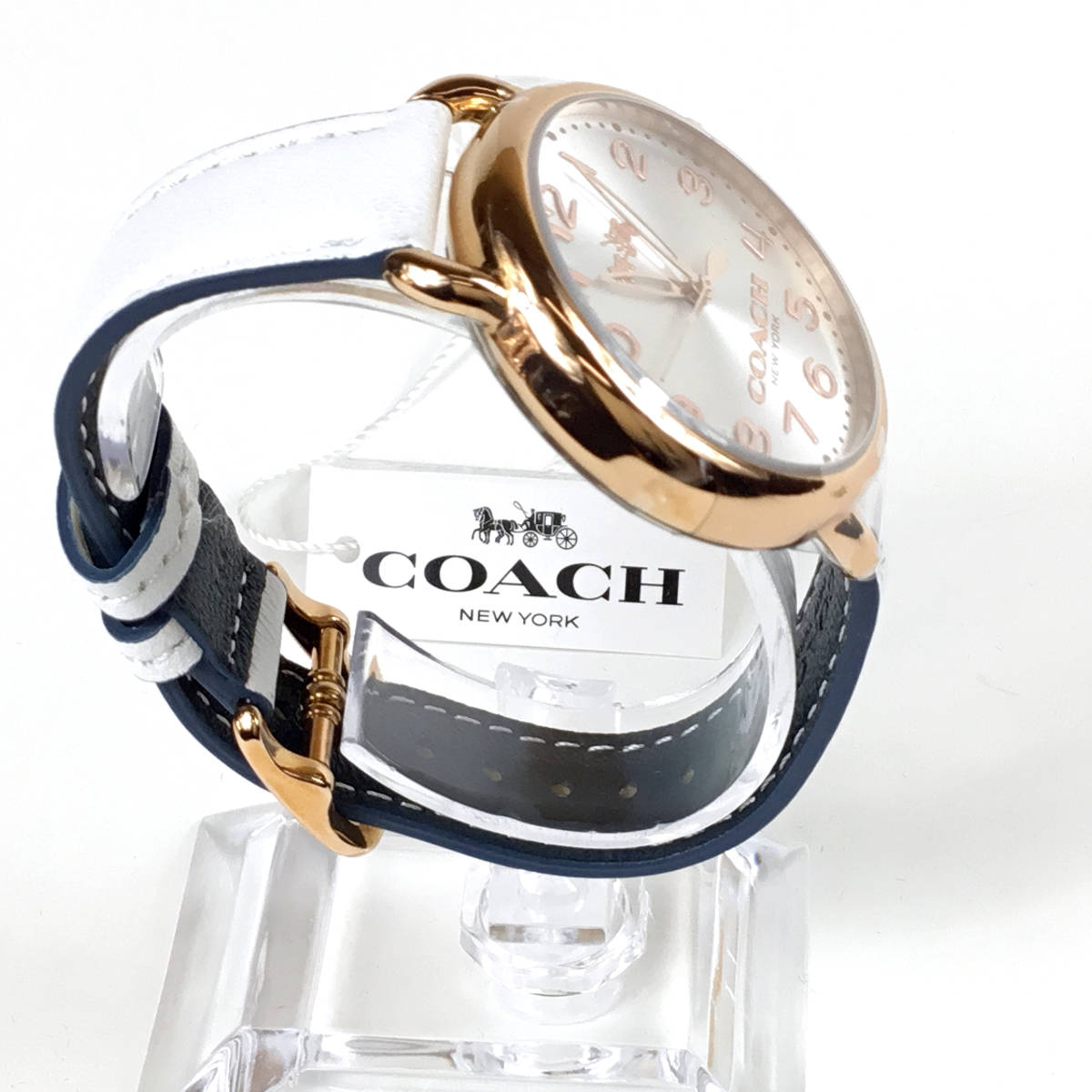 Coach Delancey White Dial Leather Strap Ladies Watch 14502562