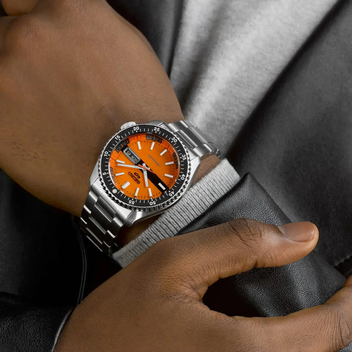 Seiko 5 Sports Automatic Orange Dial Watch SRPK11K1
