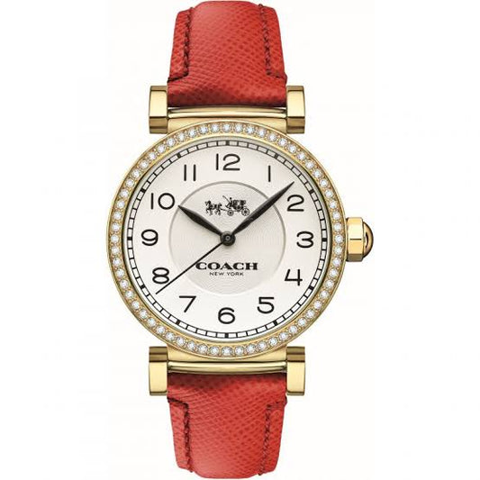 Coach Madison White Dial Red Leather Strap Ladies Watch 14502400