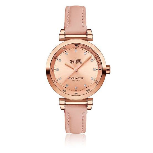 Coach 1941 Sport Crystal Rose Dial Leather Strap Ladies Watch 14502540