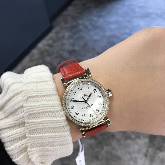 Coach Madison White Dial Red Leather Strap Ladies Watch 14502400