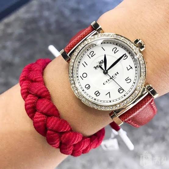Coach Madison White Dial Red Leather Strap Ladies Watch 14502400