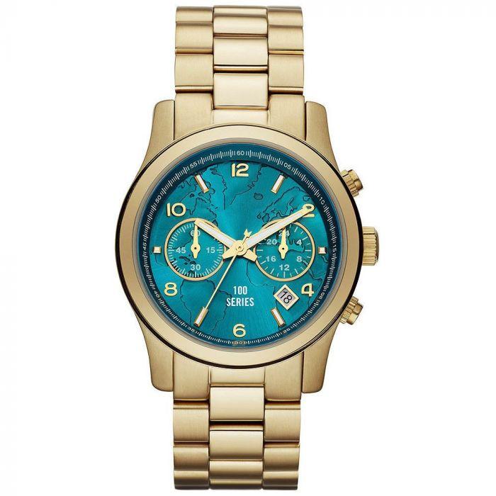 Michael Kors Hunger Stop Chronograph Turquoise Dial Ladies Watch MK5815