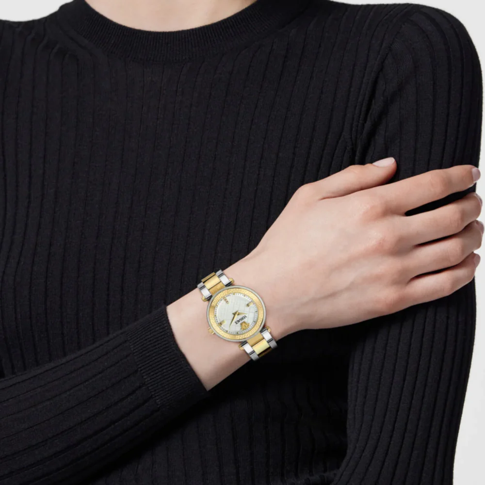 Versace Reve Analog White Dial Two Tone Steel Strap Watch for Women - VE8B00724 VE8B00724 - Image 5
