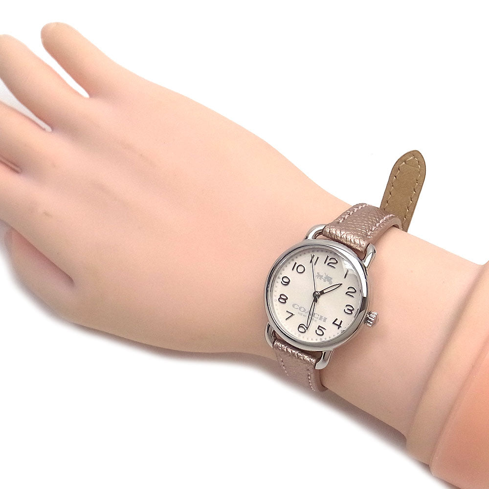 Coach Delancey Beige Dial Leather Strap Ladies Watch 14502249