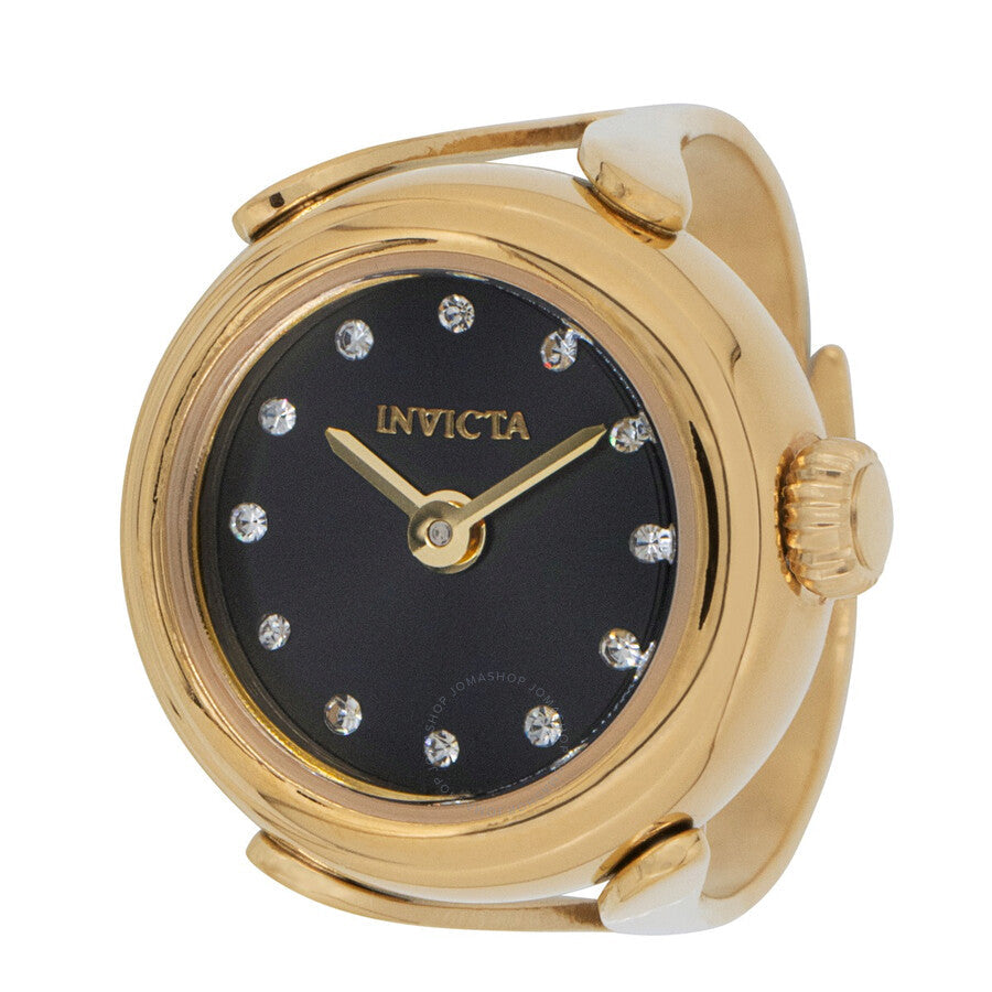 Invicta Mini Angel Quartz Crystal Black Dial Ladies Ring Watch 44482 - Dawson Watches #3