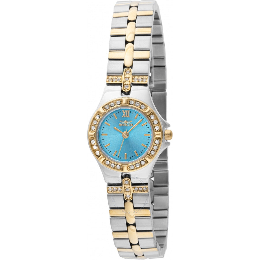 Invicta Wildflower Quartz Crystal Turquoise Dial Ladies Watch 45873 - The Watches Men & Co
