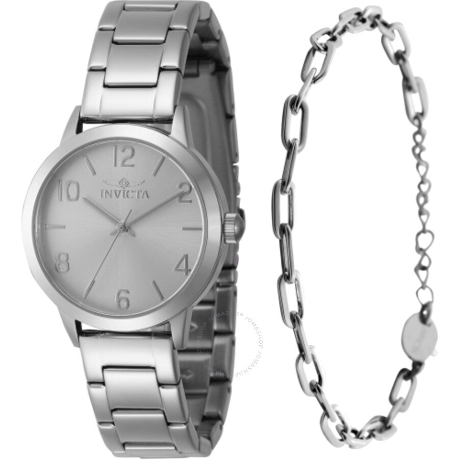 Invicta Wildflower Quartz Silver Dial Ladies Watch With Bracelet 47270 - The Watches Men & Co