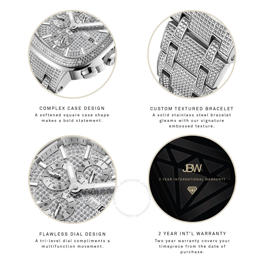JBW Heist Quartz Diamond Silver Dial Men's Watch J6380D - Dawson Watches #4