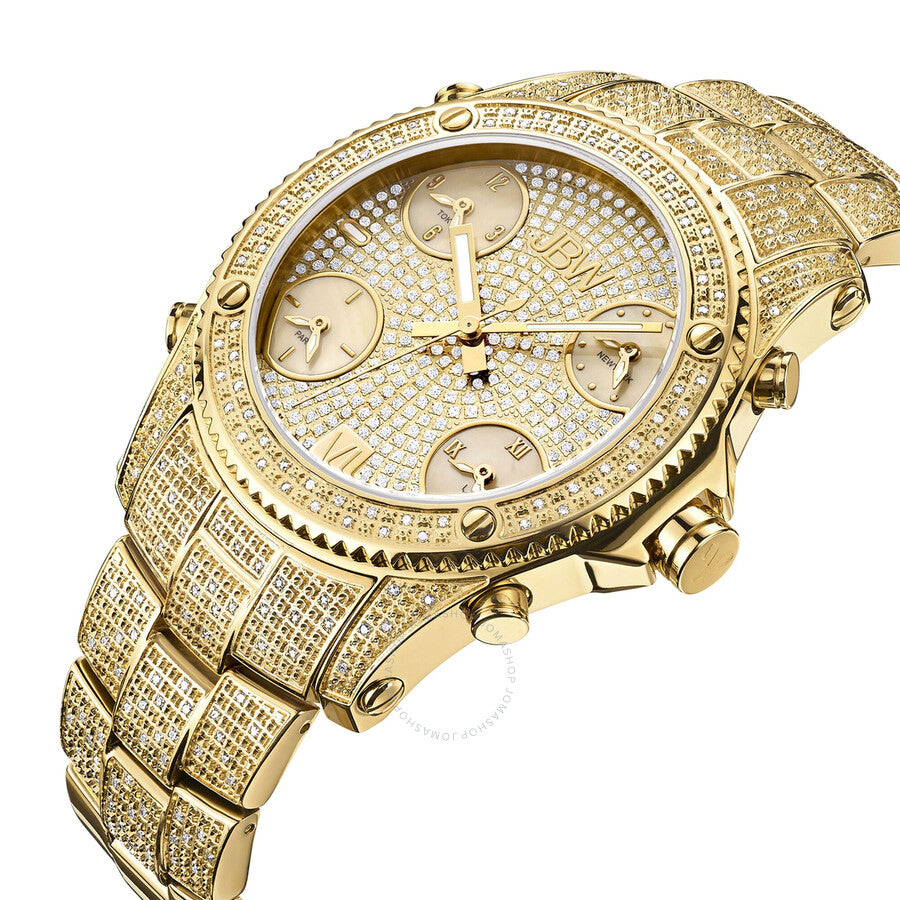 JBW Jet Setter Gold-tone Multiple Time-Zone Diamond Men's Watch JB-6213-A - Dawson Watches #2