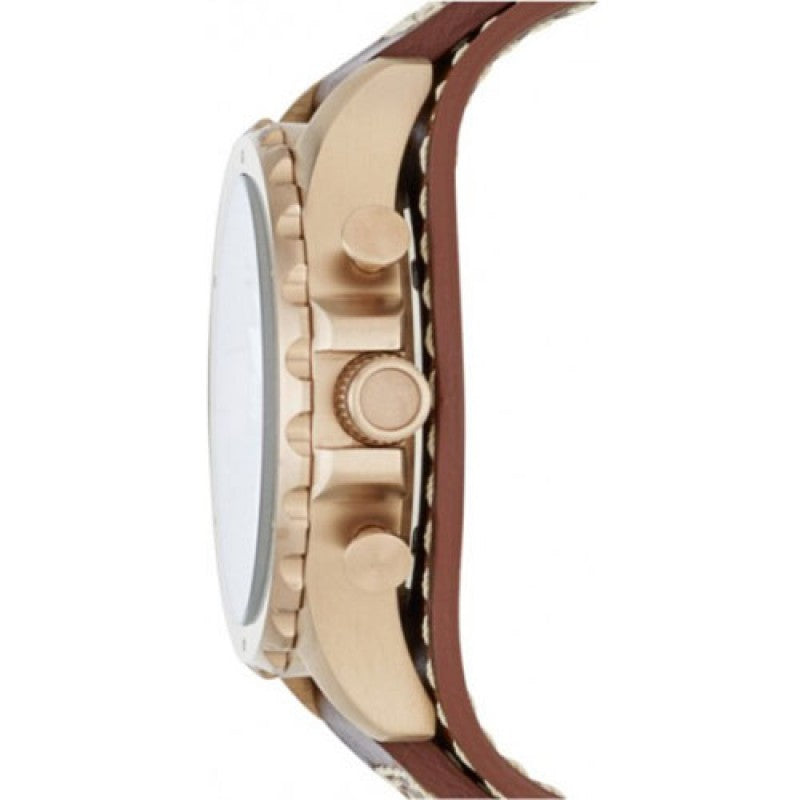Fossil Nate Chronograph Dial Brown Leather Strap Men's Watch JR1505