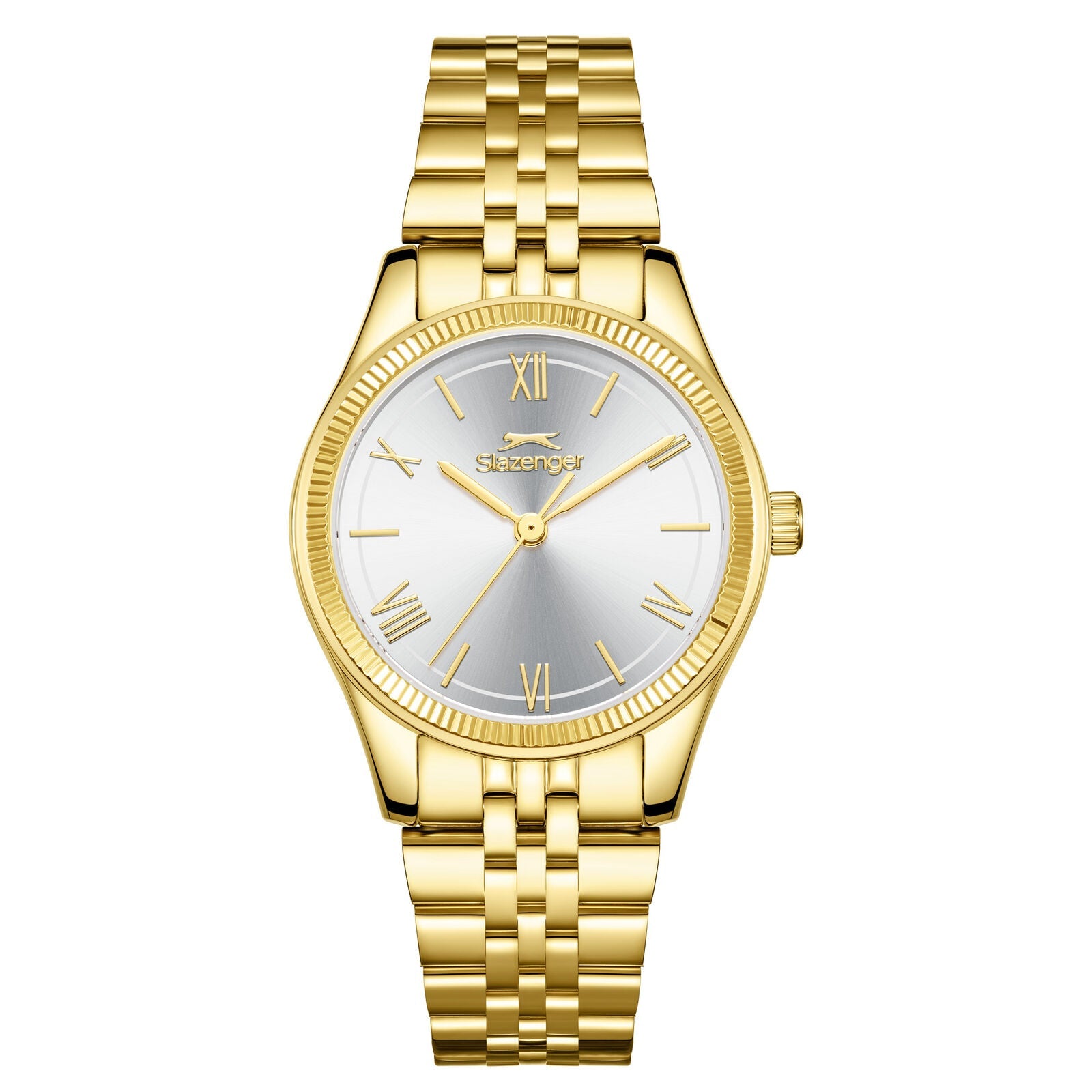 Slazenger Classic Fashion Silver Dial Gold Watch - SL.09.2596.3.130