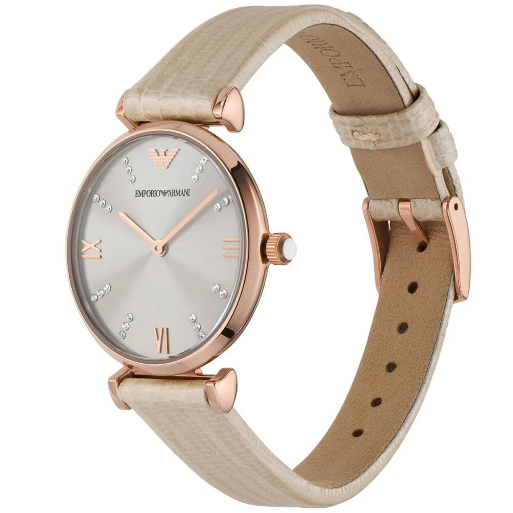 Emporio Armani Retro Warm Grey Dial Women's Watch - AR1681