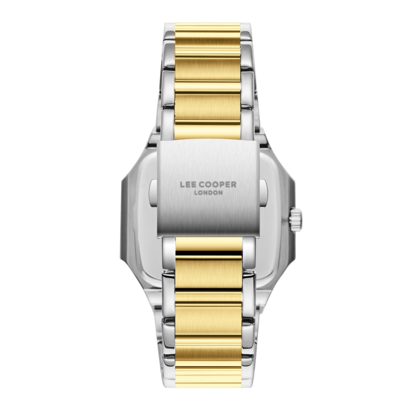 Lee Cooper Maxime Square Case Silver Dial Two Tone Watch - LC08269.230