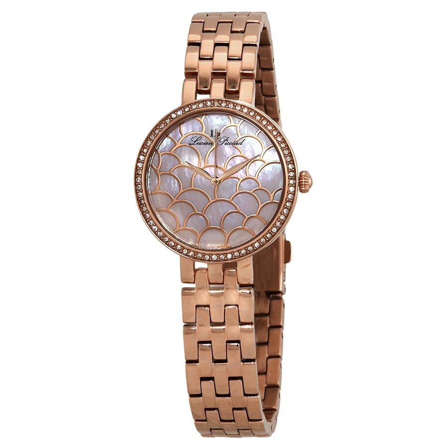 Lucien Piccard Ava Pink Dial Ladies Watch LP-28022-RG-99MOP - The Watches Men & Co