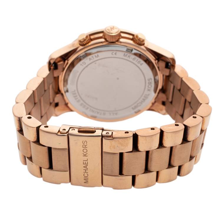 Michael Kors Runway Runway Blue Dial Rose Gold Ladies Watch MK6164