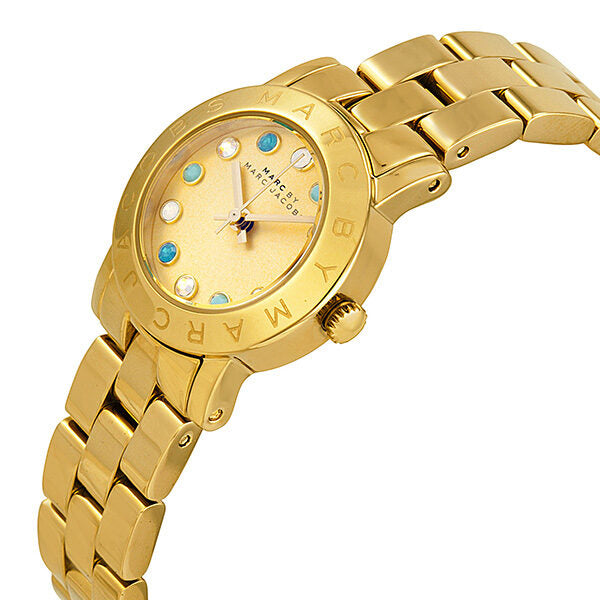 Marc By Marc Jacobs Amy Multi Color Crystal Gold Tone Women's Watch - MBM3218