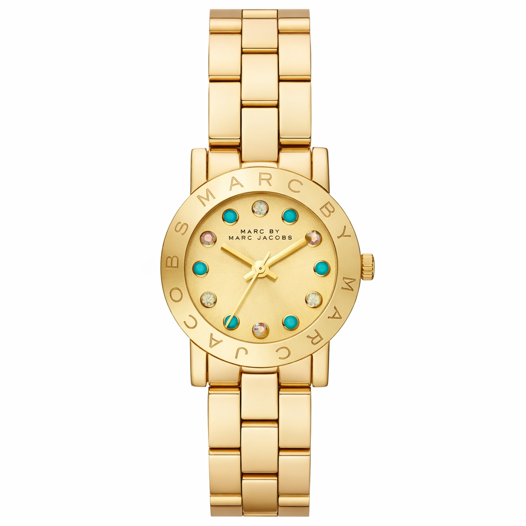 Marc By Marc Jacobs Amy Multi Color Crystal Gold Tone Women's Watch - MBM3218