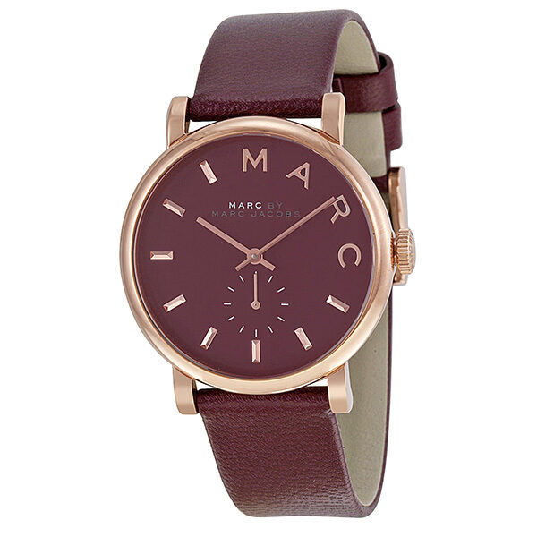 Marc by Marc Jacobs Baker Maroon Dial Moroon Leather Ladies Watch MBM1267 - BigDaddy Watches