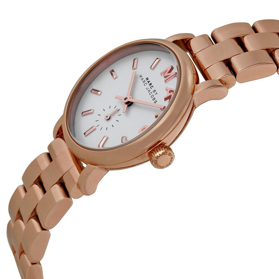 Marc By Marc Jacobs Baker White Dial Rose Gold Women's Watch - MBM3248
