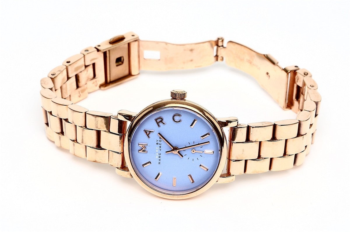 Marc By Marc Jacobs Baker Blue Dial Rose Gold Steel Watch Women's Watch - MBM3285