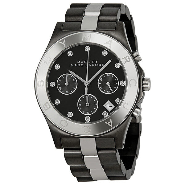 Marc by Marc Jacobs Blade Chronograph Gunmetal and Silver-Tone Ladies Watch MBM3179 - BigDaddy Watches