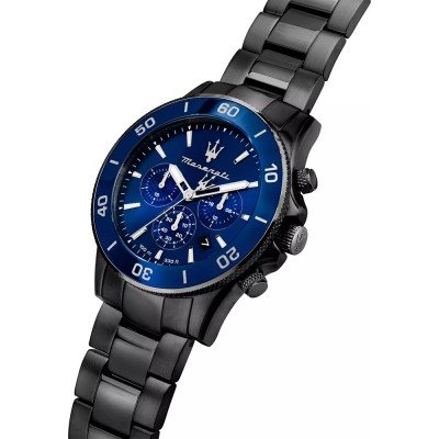Maserati Competizione Chronograph Blue Dial Gunmetal Grey Stainless Steel Watch R8873600005