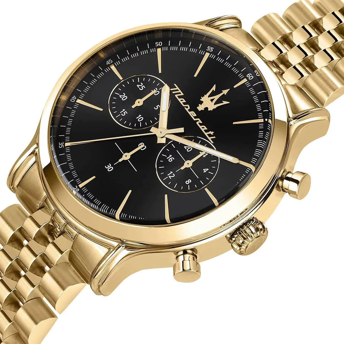 Maserati Epoca Gold Tone Chronograph Black Dial Quartz R8873618023 100M Men's Watch