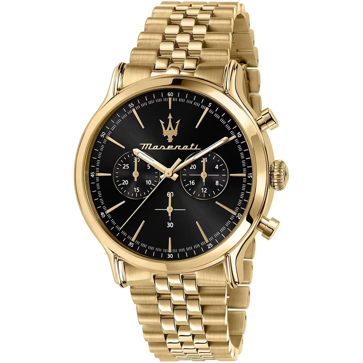 Maserati Epoca Gold Tone Chronograph Black Dial Quartz R8873618023 100M Men's Watch
