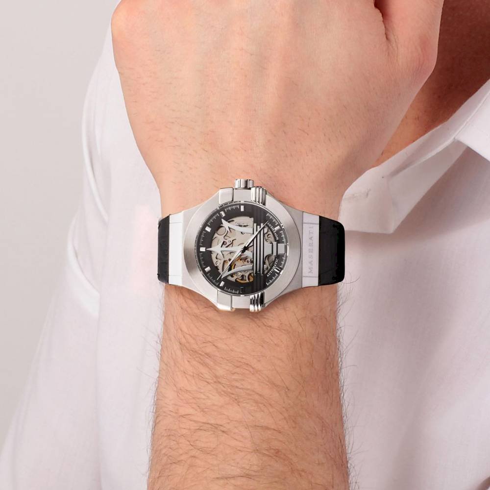 Maserati Potenza Automatic Black Skeleton Dial Watch R8821108038