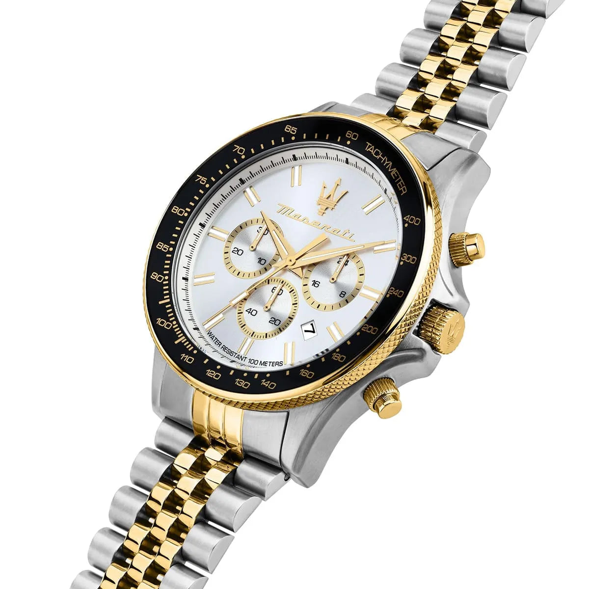 Maserati Men's Sfida Sport (44mm) White Dial / Two-Tone Stainless Steel R8873640024