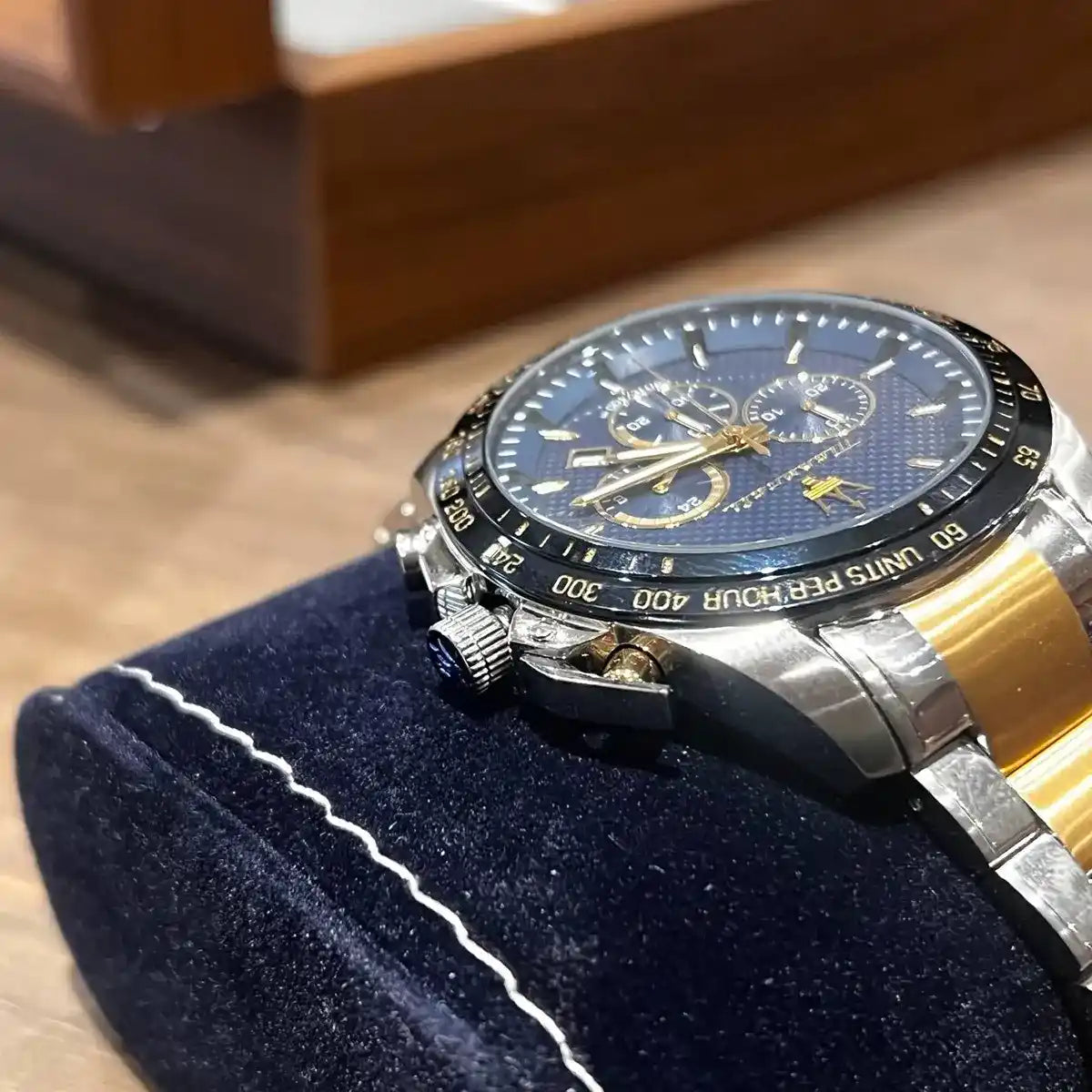 Maserati Traguardo Blue Dial Tow Tone Men's WatchR8873612046