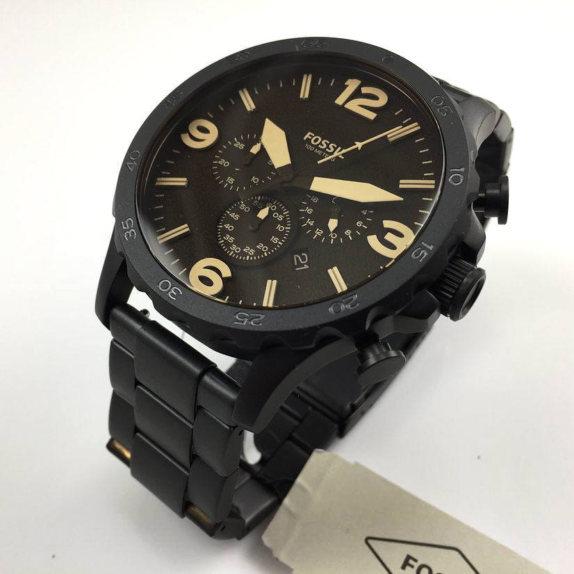 Fossil Nate Chronograph Black Ion-plated Men's Watch JR1356