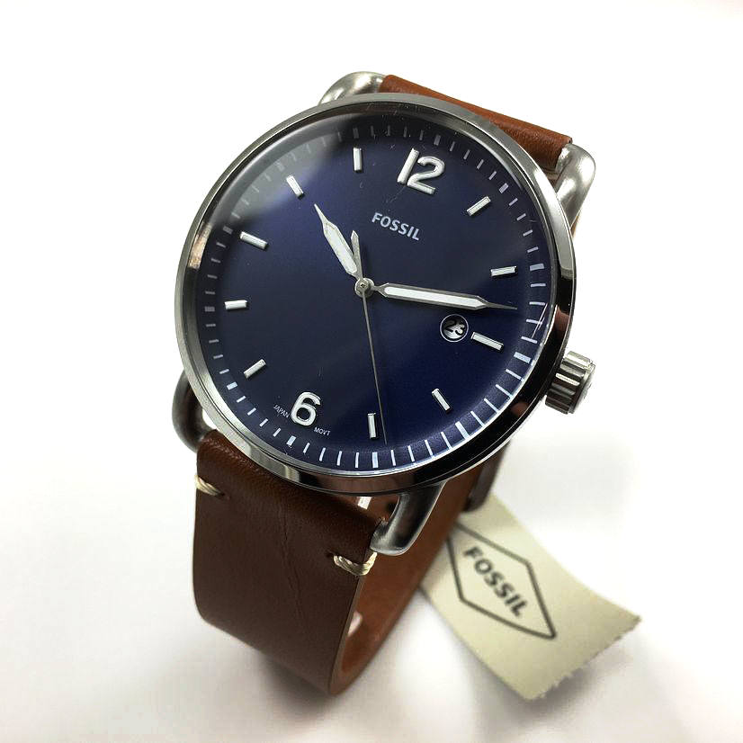 Fossil Commuter Blue Dial Brown Leather Men's Watch FS5325