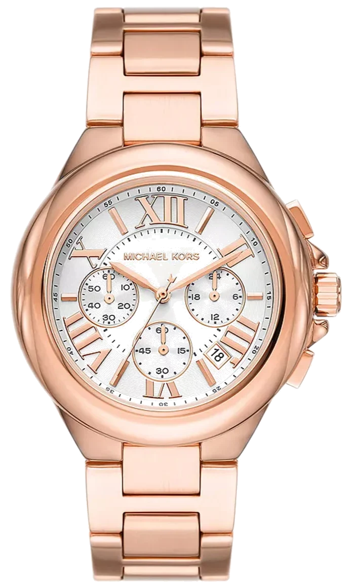 Michael Kors Camille Chronograph White Dial Rose-gold Watch - MK7271