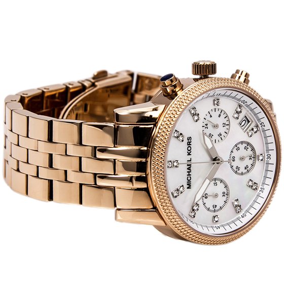Michael Kors Chronograph Rose Gold Ladies Watch MK5026 - The Watches Men & CO #3