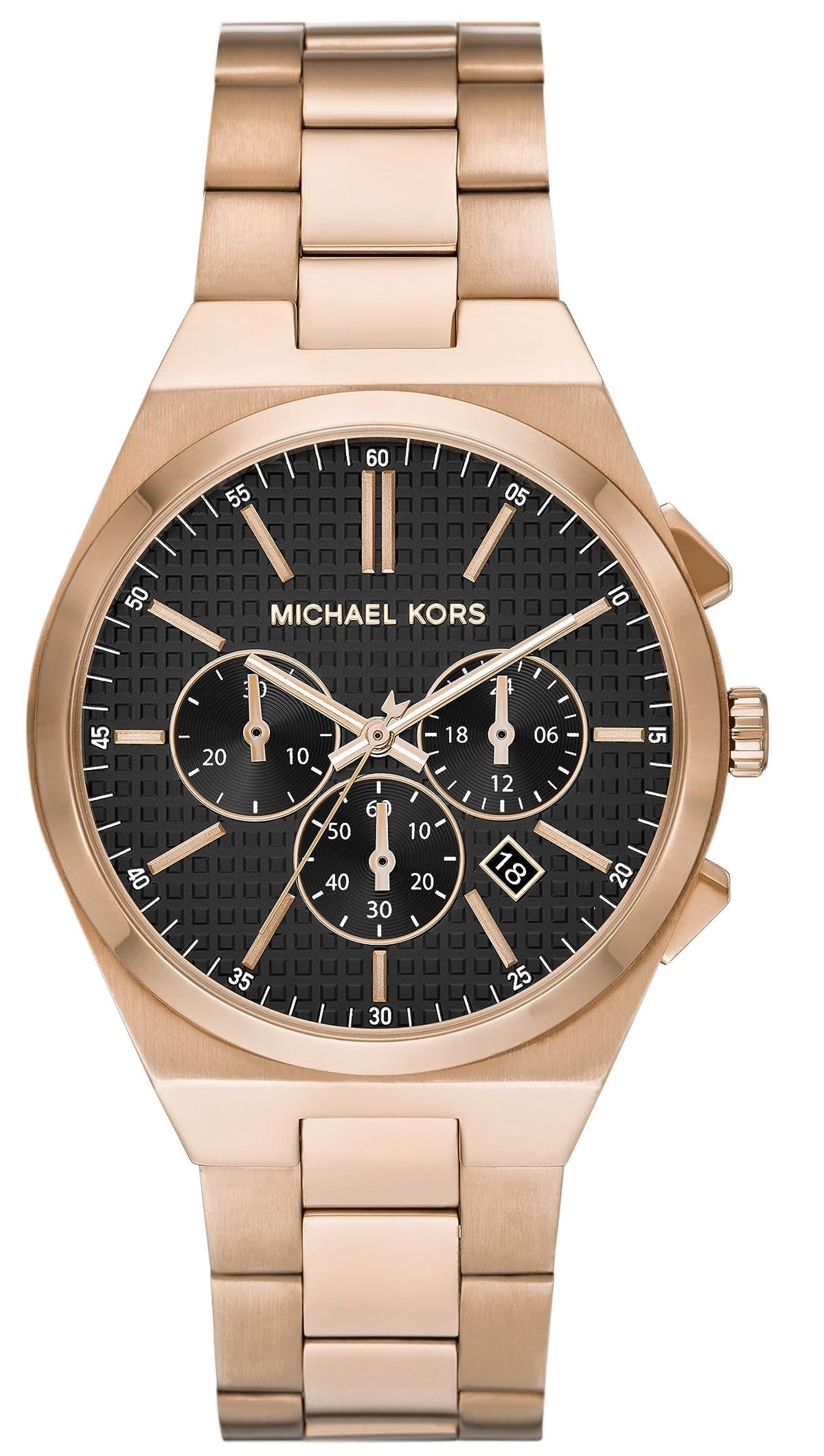 Michael Kors Oversized Lennox Chronograph Rose Gold-Tone Men's Watch - MK9119