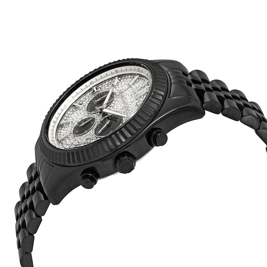Michael Kors Lexington Chronograph Silver Crystal Pave Dial  Men's Watch MK8605 - The Watches Men & CO #2