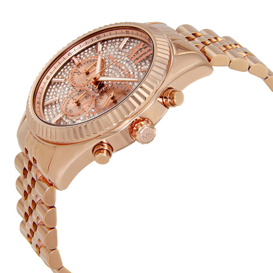 Michael Kors Lexington Crystal Pave Dial Ladies Chronograph Watch MK8580 - BigDaddy Watches #2