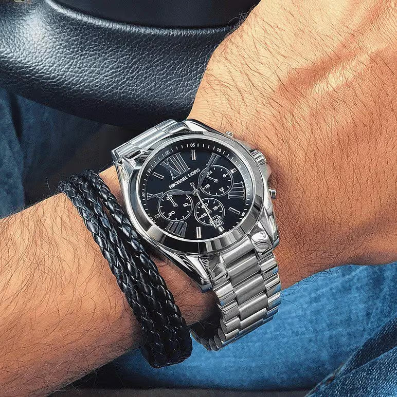Michael Kors Bradshaw Chronograph Black Dial Silver Unisex Watch - MK5705