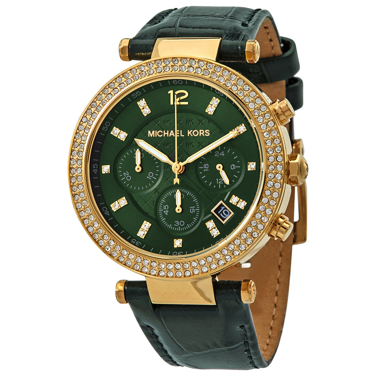 Michael Kors Parker Chronograph Quartz Crystal Green Dial Ladies Watch MK6985 - BigDaddy Watches