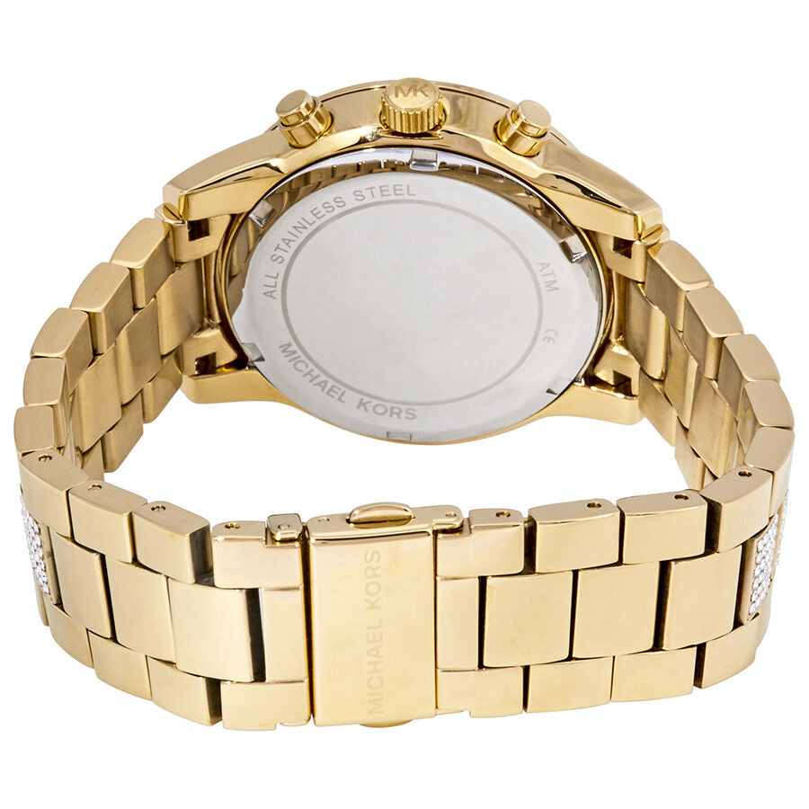 Michael Kors Ritz Pave Chronograph Crystal Gold Dial Ladies Watch MK6484 - BigDaddy Watches #3
